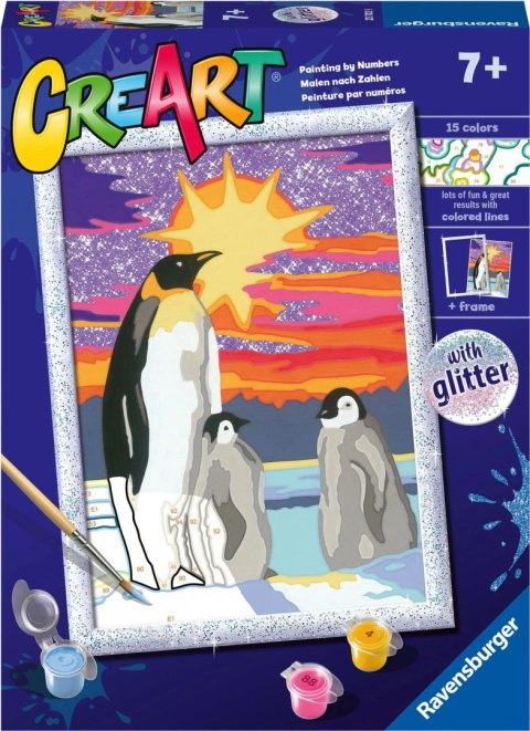 CreArt Pingwiny Malowanie Po Numerach Ravensburger 23702 CreArt Pingwiny Malowanie Po Numerach Ravensburger 23702