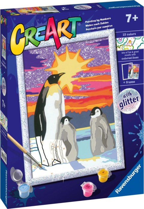 CreArt Pingwiny Malowanie Po Numerach Ravensburger 23702 CreArt Pingwiny Malowanie Po Numerach Ravensburger 23702