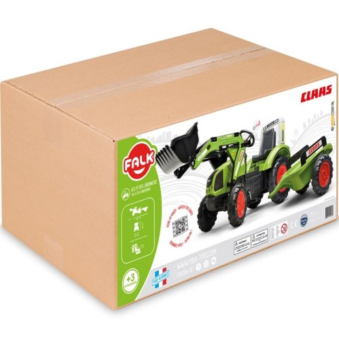 FALK Traktor na Pedały z Łyżką i Przyczepką Zielony CLAAS od 3 Lat FALK Traktor na Pedały z Łyżką i Przyczepką Zielony CLAAS od 3 Lat