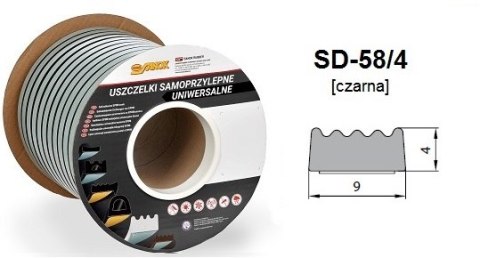 USZCZELKA CZARNA SD-58/4-0 DGP 9*4 MB USZCZELKA CZARNA SD-58/4-0 DGP 9*4 MB