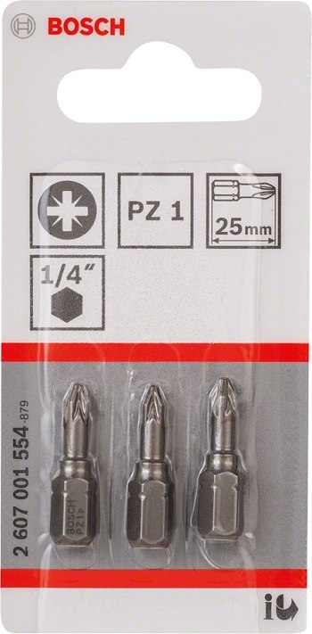 BIT, GROT, KOŃCÓWKA PZ1 EH 25MM 3 SZT. BIT, GROT, KOŃCÓWKA PZ1 EH 25MM 3 SZT.