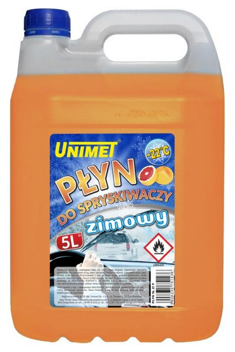 PŁYN DO SPRYSKIWACZY ZIMOWY 5L DO-22 NA ETANOLU POMARAŃCZOWY PŁYN DO SPRYSKIWACZY ZIMOWY 5L DO-22 NA ETANOLU POMARAŃCZOWY