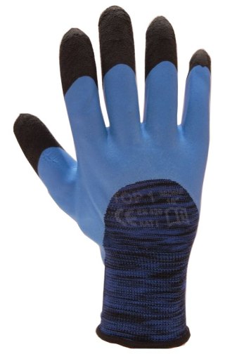 RĘKAWICE OCHRONNE, SPIENIONY LATEX SUPER TECH BLUE FIX R.10