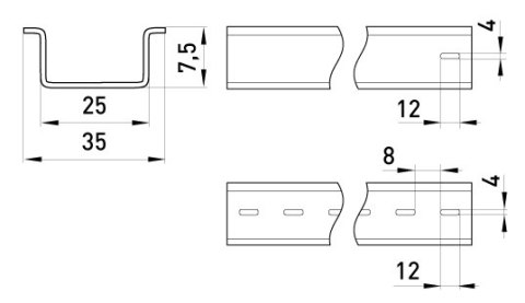SZYNA DIN STANDARD RAIL 101 1M SZYNA DIN STANDARD RAIL 101 1M