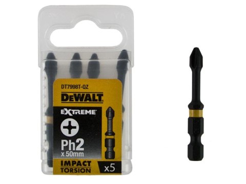 KOŃCÓWKI WKRĘTAKOWE UDAROWE PH2*50 TORSION 5SZT KOŃCÓWKI WKRĘTAKOWE UDAROWE PH2*50 TORSION 5SZT