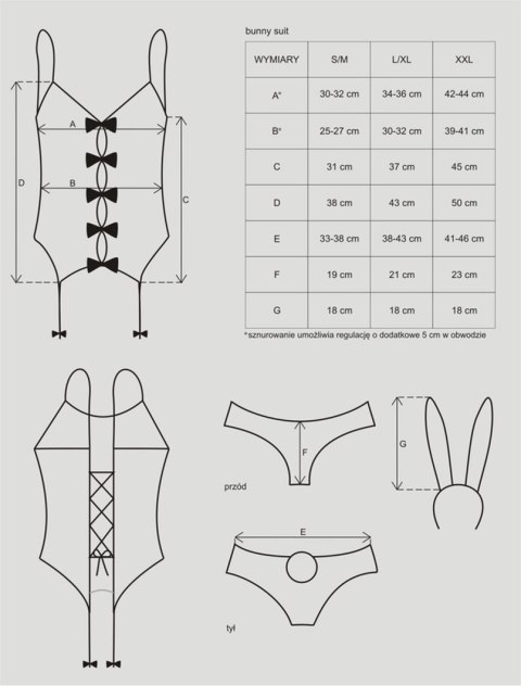 Figlarny sex kostium strój króliczek obsessive lxl Figlarny sex kostium strój króliczek obsessive lxl