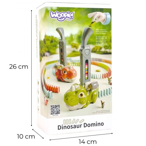 WOOPIE Elektryczna Ciuchcia Lokomotywa do Klocków Domino Dinozaur Zielony - ZESTAW 3 SZT.