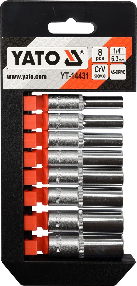 ZESTAW NASADEK DŁUGICH 1/4'' 8 CZĘŚCI ZESTAW NASADEK DŁUGICH 1/4'' 8 CZĘŚCI