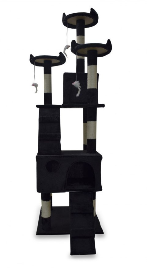 Drapak drzewko Legowisko Wieża dla Kota 170cm Czarny Drapak drzewko Legowisko Wieża dla Kota 170cm Czarny