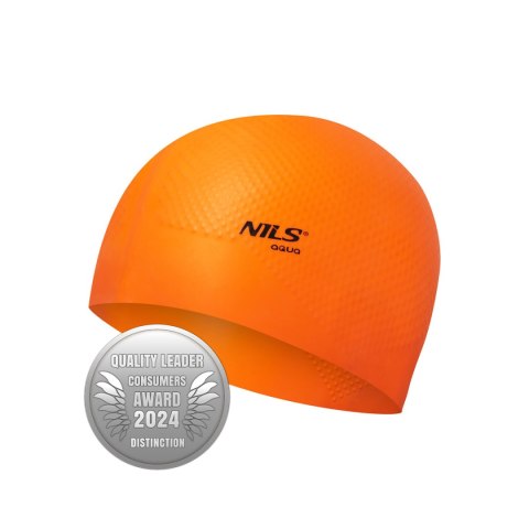 NQC JEDNOKOLOROWY POMARAŃCZOWY CZEPEK SILIKONOWY DOTS NILS AQUA NQC JEDNOKOLOROWY POMARAŃCZOWY CZEPEK SILIKONOWY DOTS NILS AQUA