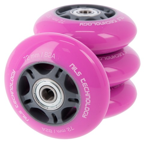 PU 72x24 82A (4szt.) RÓŻOWE + ABEC-7 (8szt.) ZESTAW NILS EXTREME PU 72x24 82A (4szt.) RÓŻOWE + ABEC-7 (8szt.) ZESTAW NILS EXTREME