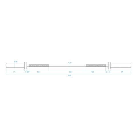 GO160 GRYF OLIMPIJSKI PROSTY 1200MM + ZG1000 RED HMS PREMIUM