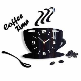 ZEGAR ŚCIENNY COFFEE TIME FILIŻANKA 3D MODERN CLOCK