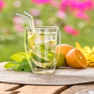 SZKLANKA TERMICZNA 300ml Z PODWÓJNĄ SCIANKĄ DO KAWY NAPOJÓW BANQUET