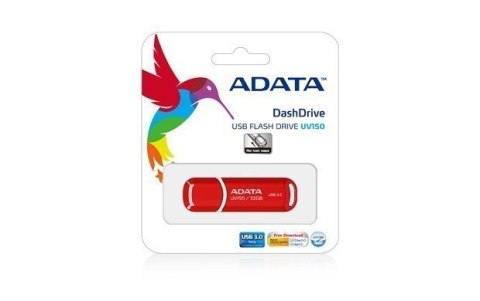 ADATA | UV150 | 32 GB | USB 3.0 | Czerwony - Pamięć USB 3.0 o Pojemności 32 GB z Gwarancją 24 Miesiące ADATA | UV150 | 32 GB | USB 3.0 | Czerwony - Pamięć USB 3.0 o Pojemności 32 GB z Gwarancją 24 Miesiące
