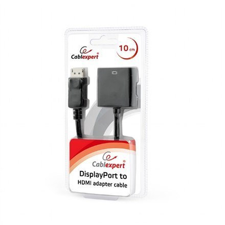 Adapter wideo Cablexpert | 19-pinowe HDMI typu A | żeńskie | 20-pinowe DisplayPort | męskie | czarne | 0,1 m Adapter wideo Cablexpert | 19-pinowe HDMI typu A | żeńskie | 20-pinowe DisplayPort | męskie | czarne | 0,1 m