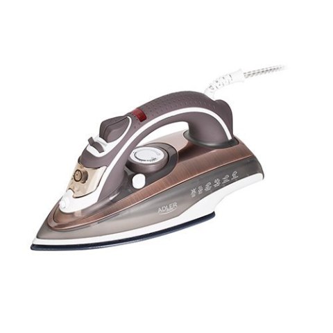 Adler | AD 5030 | Żelazko | Żelazko parowe | 3000 W | Pojemność zbiornika na wodę 310 ml | Ciągła para 20 g/min | Brązowy Adler | AD 5030 | Żelazko | Żelazko parowe | 3000 W | Pojemność zbiornika na wodę 310 ml | Ciągła para 20 g/min | Brązowy