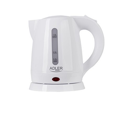 Adler | Czajnik | AD 1272 | Elektryczny | 1600 W | 1 L | Stal nierdzewna/Polipropylen | Podstawa obrotowa 360° | Biały Adler | Czajnik | AD 1272 | Elektryczny | 1600 W | 1 L | Stal nierdzewna/Polipropylen | Podstawa obrotowa 360° | Biały