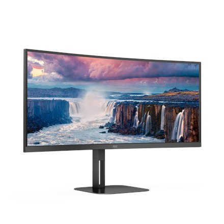 AOC | CU34V5C/BK | 34 " | VA | WQHD | 21:9 | 4 ms | 300 cd/m² | Porty HDMI w ilości 1 | 100 Hz