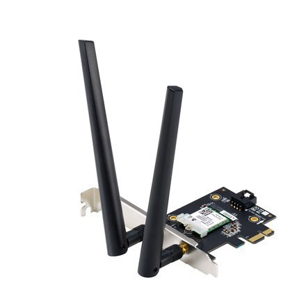Asus | Adapter Wi-Fi, Tri-Band, Adapter Wi-Fi 6E | PCE-AXE5400 | 802.11ax | 574/2402/2042 Mbit/s | Mbit/s | Porty Ethernet LAN ( Asus | Adapter Wi-Fi, Tri-Band, Adapter Wi-Fi 6E | PCE-AXE5400 | 802.11ax | 574/2402/2042 Mbit/s | Mbit/s | Porty Ethernet LAN (