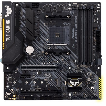 Asus | TUF GAMING B450M-PLUS II | Gniazda pamięci 4 | Liczba złączy SATA 6 x SATA III | Chipset AMD B | Micro ATX | Rodzina proc Asus | TUF GAMING B450M-PLUS II | Gniazda pamięci 4 | Liczba złączy SATA 6 x SATA III | Chipset AMD B | Micro ATX | Rodzina proc