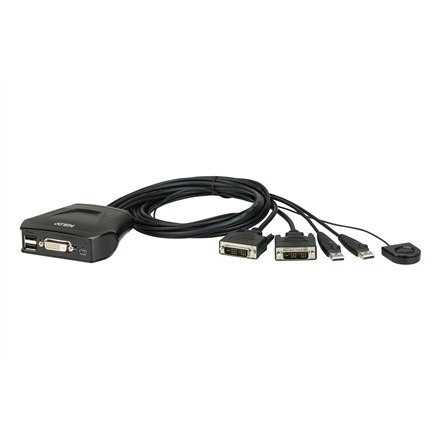 Aten 2-portowy przełącznik KVM USB DVI ze zdalnym wyborem portów Aten | Zdalny wybór portów | 2-portowy przełącznik KVM USB DVI Aten 2-portowy przełącznik KVM USB DVI ze zdalnym wyborem portów Aten | Zdalny wybór portów | 2-portowy przełącznik KVM USB DVI