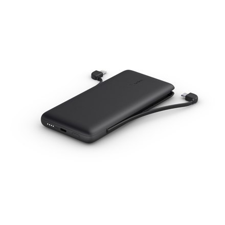 Belkin | BOOST CHARGE Plus Power Bank | 10000 mAh | Zintegrowane kable LTG i USB-C | Czarny Belkin | BOOST CHARGE Plus Power Bank | 10000 mAh | Zintegrowane kable LTG i USB-C | Czarny