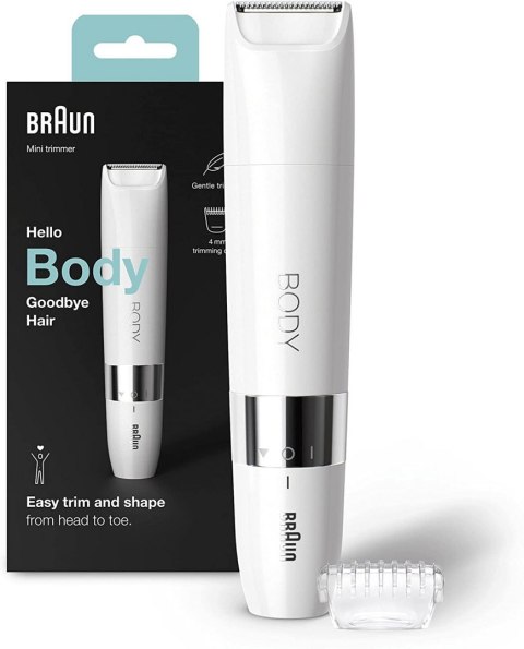 Braun | BS1000 | Mini trymer do ciała | Czas pracy (maks.) min | Żywotność żarówki (miga) Nie dotyczy | Liczba poziomów mocy 1 | Braun | BS1000 | Mini trymer do ciała | Czas pracy (maks.) min | Żywotność żarówki (miga) Nie dotyczy | Liczba poziomów mocy 1 |