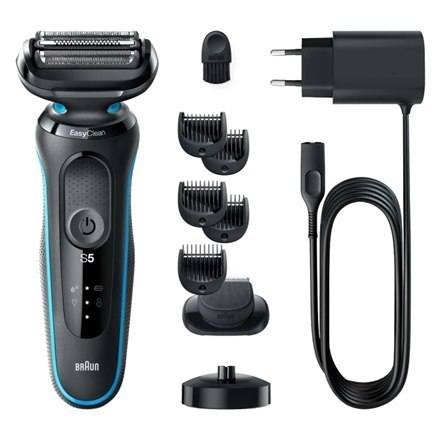 Braun | Golarka | 51-M4500cs | Czas pracy (maks.) 50 min | Na mokro i sucho | Czarny/niebieski Braun | Golarka | 51-M4500cs | Czas pracy (maks.) 50 min | Na mokro i sucho | Czarny/niebieski