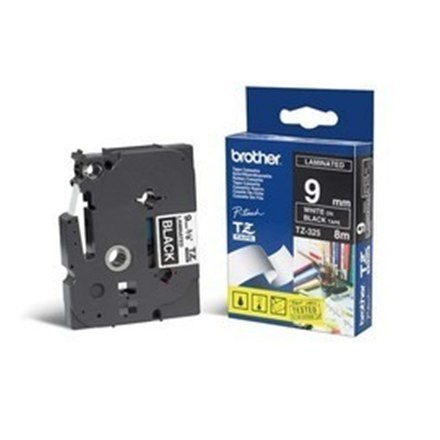 Brother | 325 | Laminated tape | Thermal | White on black | Roll (0.9 cm x 8 m) Brother | 325 | Laminated tape | Thermal | White on black | Roll (0.9 cm x 8 m)