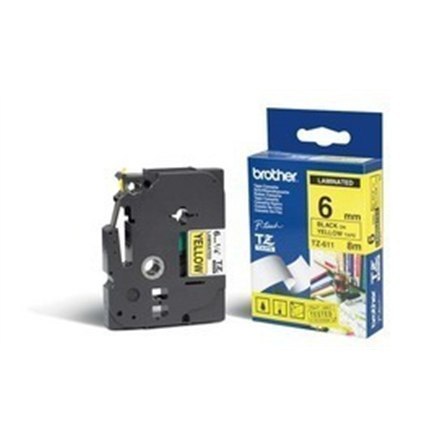 Brother | 611 | Laminated tape | Thermal | Black on yellow | Roll (0.6 cm) Brother | 611 | Laminated tape | Thermal | Black on yellow | Roll (0.6 cm)