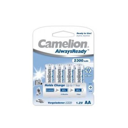Camelion | AA/HR6 | 2300 mAh | AlwaysReady Akumulatory Ni-MH | 4 szt. Camelion | AA/HR6 | 2300 mAh | AlwaysReady Akumulatory Ni-MH | 4 szt.