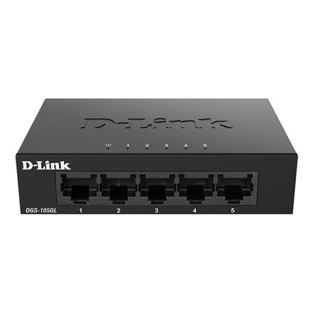 D-Link | Przełącznik Ethernet | DGS-105GL/E | Bez zarządzania | Stacjonarny | Ilość portów 10/100 Mbps (RJ-45) 5, Ilość portów 1 D-Link | Przełącznik Ethernet | DGS-105GL/E | Bez zarządzania | Stacjonarny | Ilość portów 10/100 Mbps (RJ-45) 5, Ilość portów 1