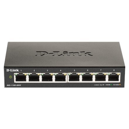 D-Link | Smart Gigabit Ethernet Switch | DGS-1100-08V2 | Zarządzany | Desktop | Ilość portów 1 Gbps (RJ-45) | Ilość portów SFP | D-Link | Smart Gigabit Ethernet Switch | DGS-1100-08V2 | Zarządzany | Desktop | Ilość portów 1 Gbps (RJ-45) | Ilość portów SFP |