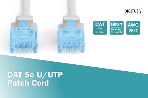 Digitus | CAT 5e | Kabel krosowy | Skrętka nieekranowana (UTP) | Męski | RJ-45 | Męski | RJ-45 | Szary | 3 m Digitus | CAT 5e | Kabel krosowy | Skrętka nieekranowana (UTP) | Męski | RJ-45 | Męski | RJ-45 | Szary | 3 m