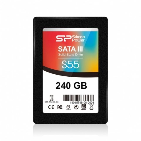 Dysk SSD Silicon Power Slim S55 240 GB SATA 550 MB/s odczyt 450 MB/s z gwarancją 36 miesięcy Dysk SSD Silicon Power Slim S55 240 GB SATA 550 MB/s odczyt 450 MB/s z gwarancją 36 miesięcy