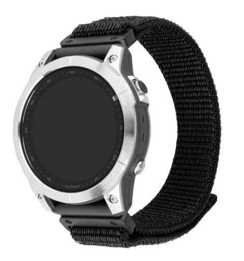 Fixed | Sporty Strap for Garmin QuickFit 26mm | 160-210 | Black | Nylon Fixed | Sporty Strap for Garmin QuickFit 26mm | 160-210 | Black | Nylon