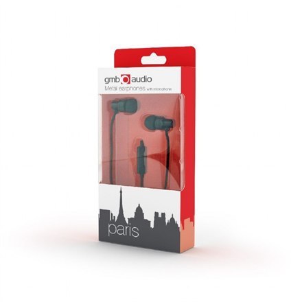 Gembird | Metalowe słuchawki z mikrofonem "Paris" | Wbudowany mikrofon | 3,5 mm | Czarny Gembird | Metalowe słuchawki z mikrofonem "Paris" | Wbudowany mikrofon | 3,5 mm | Czarny