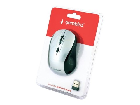 Gembird | Myszka Optyczna MUSW-4B-02-BS Bezprzewodowa USB Czarno-Srebrna Gembird | Myszka Optyczna MUSW-4B-02-BS Bezprzewodowa USB Czarno-Srebrna
