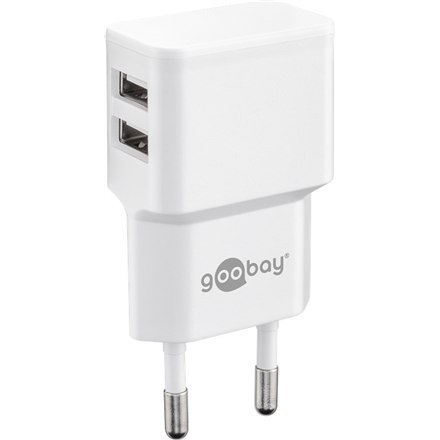 Goobay | 4 pin USB Typ A | Europlug (zasilanie CEE 7/16) | Biały | 12 Watt Goobay | 4 pin USB Typ A | Europlug (zasilanie CEE 7/16) | Biały | 12 Watt