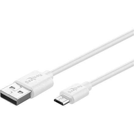 Goobay | Kabel USB | Wtyk | 4-pinowy USB Typ A | Wtyk | Biały | 5-pinowy Micro-USB Typ B | 1 m Goobay | Kabel USB | Wtyk | 4-pinowy USB Typ A | Wtyk | Biały | 5-pinowy Micro-USB Typ B | 1 m