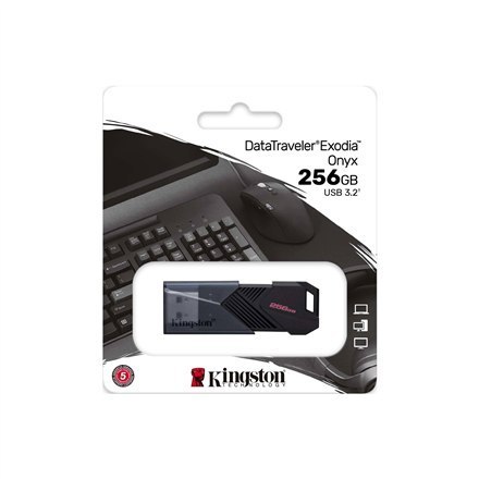 Kingston | DataTraveler | Exodia Onyx | 256 GB | USB 3.2 | Czarny Kingston | DataTraveler | Exodia Onyx | 256 GB | USB 3.2 | Czarny