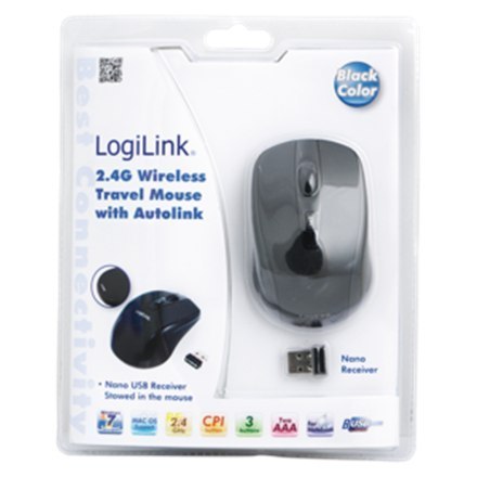 Logilink | 2.4GH bezprzewodowa mini mysz z autolink | Maus optisch Funk 2.4 GHz | bezprzewodowa | czarna Logilink | 2.4GH bezprzewodowa mini mysz z autolink | Maus optisch Funk 2.4 GHz | bezprzewodowa | czarna