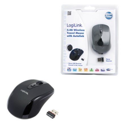 Logilink | 2.4GH bezprzewodowa mini mysz z autolink | Maus optisch Funk 2.4 GHz | bezprzewodowa | czarna Logilink | 2.4GH bezprzewodowa mini mysz z autolink | Maus optisch Funk 2.4 GHz | bezprzewodowa | czarna
