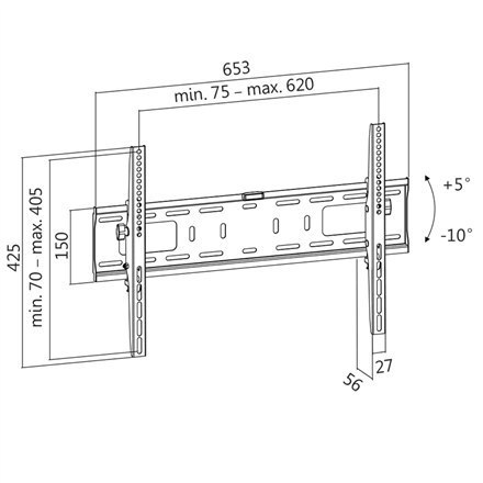 Logilink BP0018 TV Wall mount, 37"-70", tilt+5°-10°, 56mm Logilink Logilink BP0018 TV Wall mount, 37"-70", tilt+5°-10°, 56mm Logilink