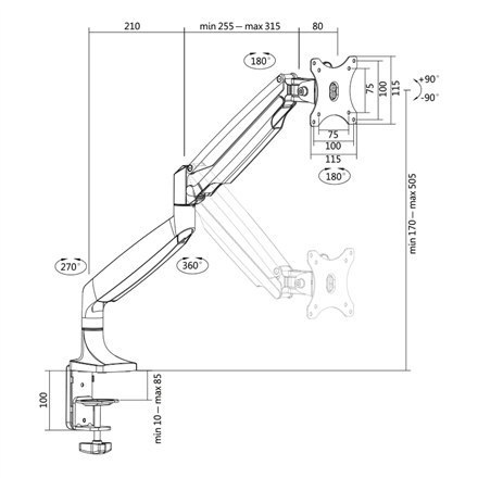 Logilink | Uchwyt biurkowy | BP0042 | 13-32 " | Maksymalna waga (udźwig) 9 kg | Srebrny Logilink | Uchwyt biurkowy | BP0042 | 13-32 " | Maksymalna waga (udźwig) 9 kg | Srebrny