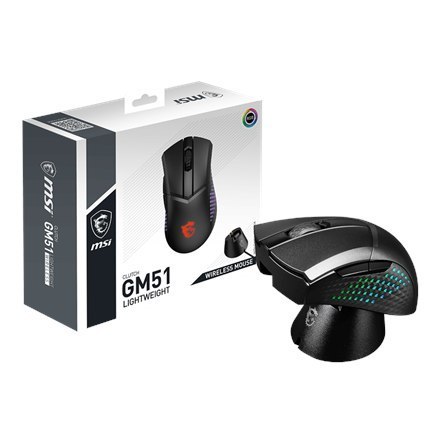 MSI | Lekka bezprzewodowa mysz do gier | Mysz do gier | GM51 | Bezprzewodowa | 2,4 GHz | Czarna MSI | Lekka bezprzewodowa mysz do gier | Mysz do gier | GM51 | Bezprzewodowa | 2,4 GHz | Czarna
