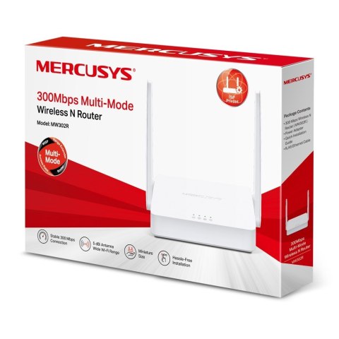 Mercusys | Multi-Mode Wireless N Router | MW302R | 802.11n | 300 Mbit/s | 10/100 Mbit/s | Porty Ethernet LAN (RJ-45) 2 | Obsługa Mercusys | Multi-Mode Wireless N Router | MW302R | 802.11n | 300 Mbit/s | 10/100 Mbit/s | Porty Ethernet LAN (RJ-45) 2 | Obsługa