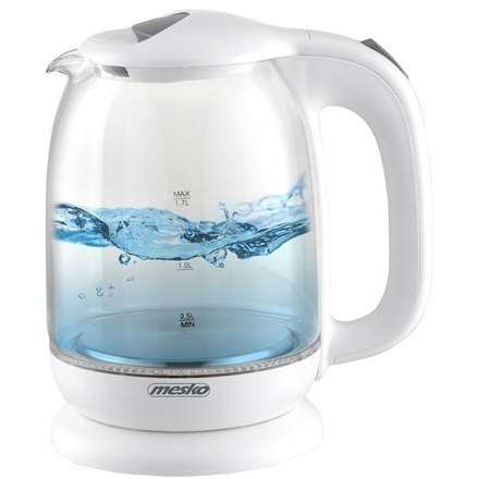 Mesko | Czajnik | MS 1302w | Elektryczny | 2200 W | 1,7 L | Szklany | Podstawa obrotowa 360° | Biały Mesko | Czajnik | MS 1302w | Elektryczny | 2200 W | 1,7 L | Szklany | Podstawa obrotowa 360° | Biały