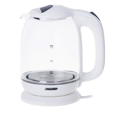 Mesko | Czajnik | MS 1302w | Elektryczny | 2200 W | 1,7 L | Szklany | Podstawa obrotowa 360° | Biały Mesko | Czajnik | MS 1302w | Elektryczny | 2200 W | 1,7 L | Szklany | Podstawa obrotowa 360° | Biały